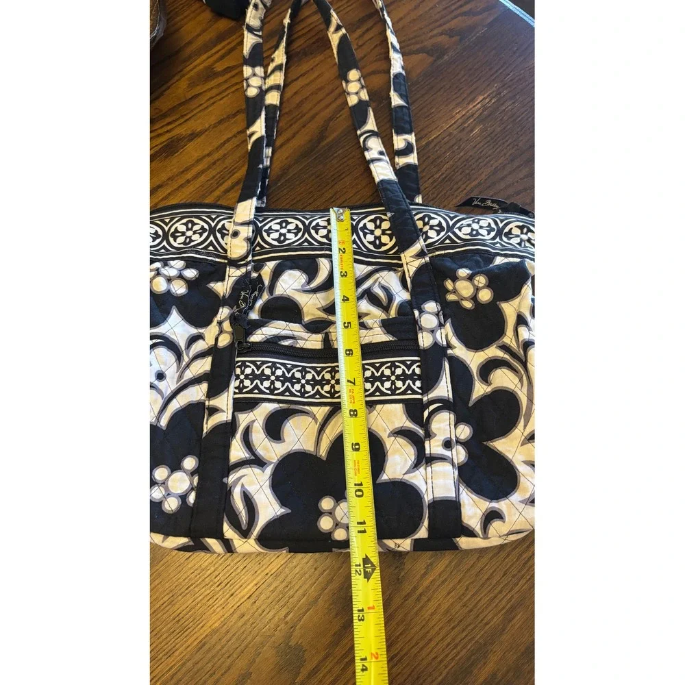 Vera Bradley Quilted Villager Tote Bag Purse Retired 'Night and Day' Black/White